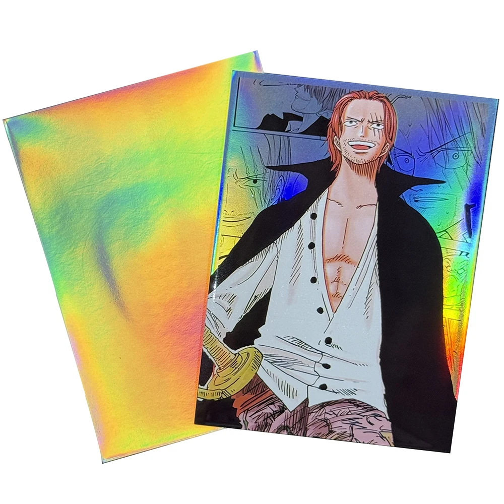 OPCG Shanks Card Sleeves Holographic MTG/TCG Size Anime Trading Card Protectors for 67x92mm Standard Size Foil Pocket