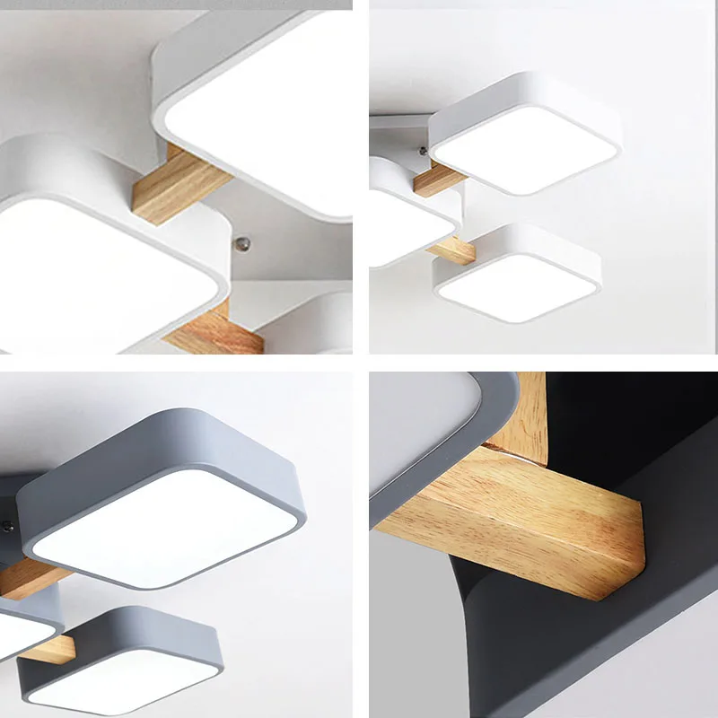 New Modern Bedroom Ceiling Light Kitchen Office Square Chandelier Study Corridor Villa Lighting Tool LED Brightness Adjustable