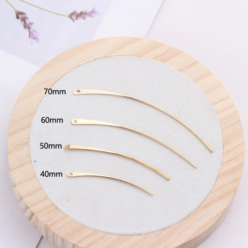 1pcs Diy Jewelry Copper Arc Long Strip Slender Wicker Pendant Ear Stud Ear Clip Ear Ring Ear Hook Material Handmade Charms