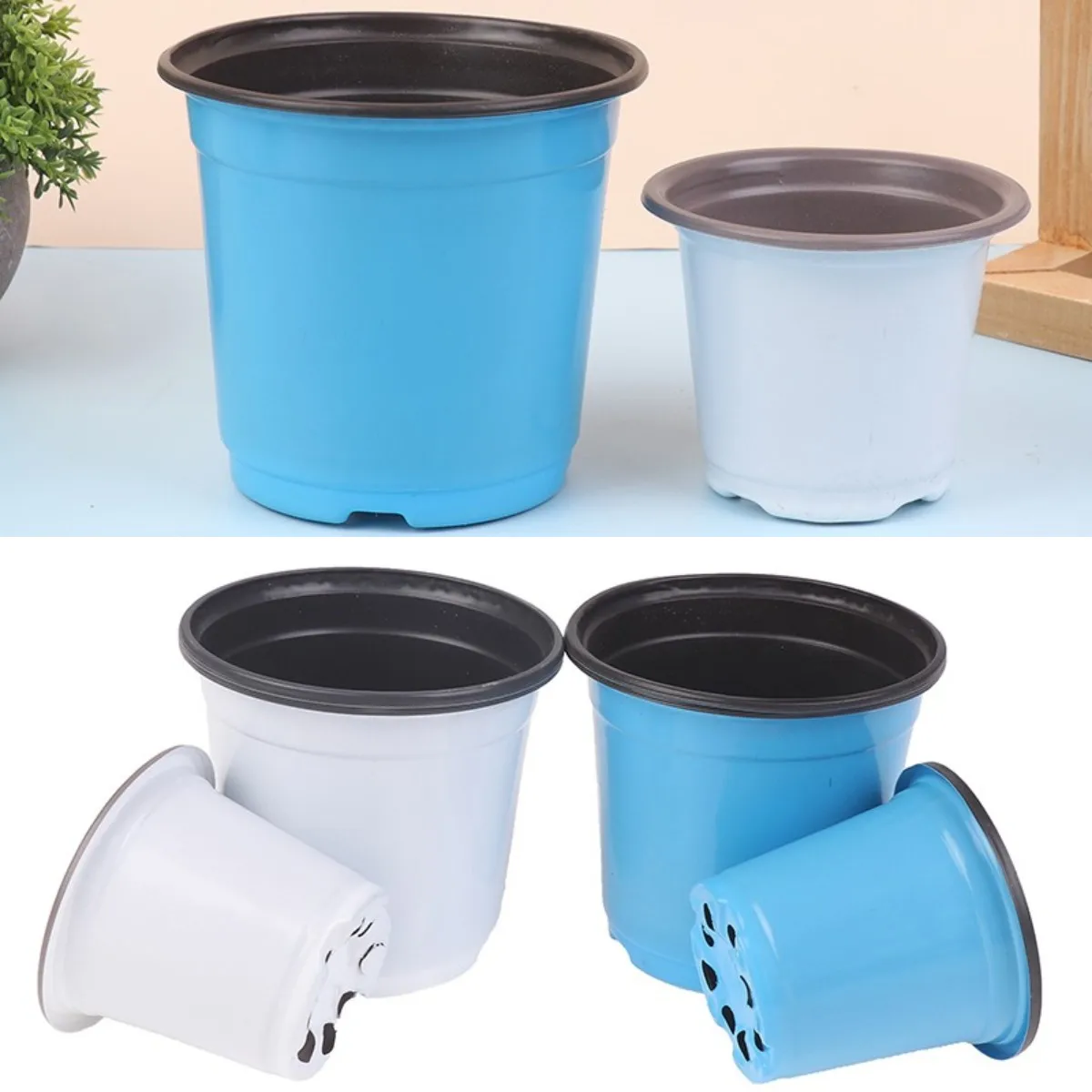 10PCS Home Plastic Flowerpot Cultivation For Succulent Plant Small Flowerpot Simple Planting Seedling Pot Thickened Nursery Pots