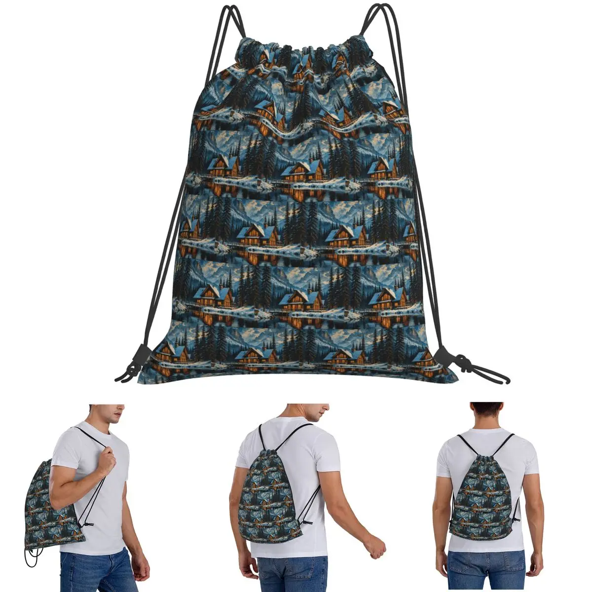 Swiss Bliss Backpacks Multi-function Drawstring Bags Sports Bag Book Bags for Man Woman Students