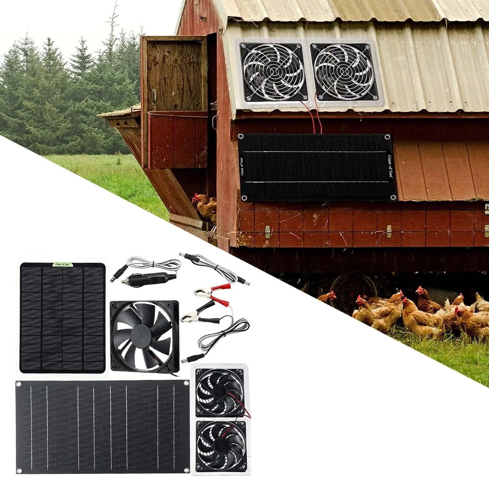 Solar Panel Fan Kit Ventilator Exhaust Fan for Small Chicken Coops Versatile Accessories