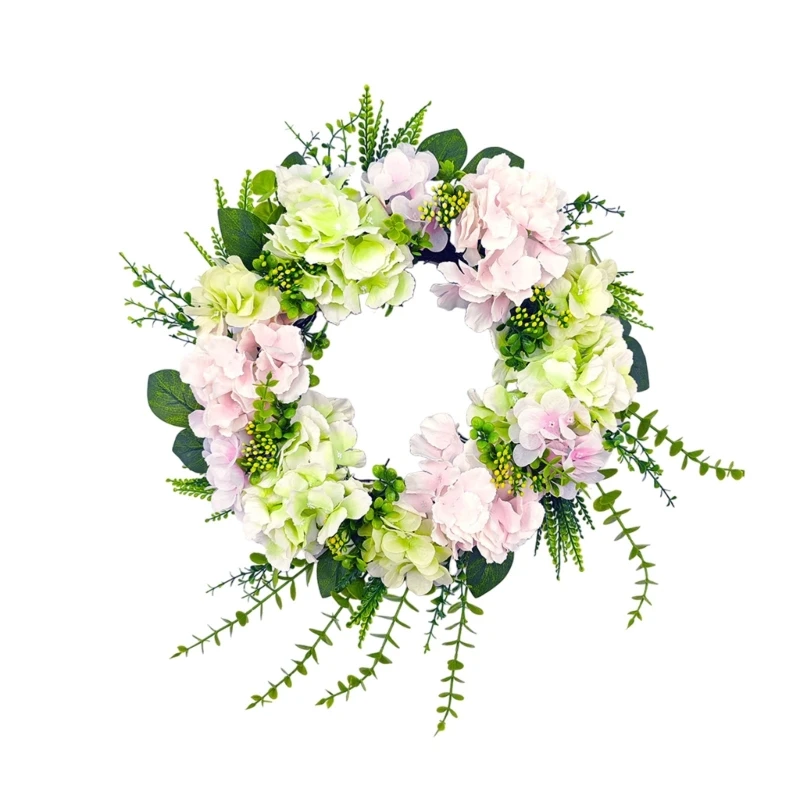 

Artificial Door Wreath SpringSummer Hydrangeas Wreath for Wall Wedding