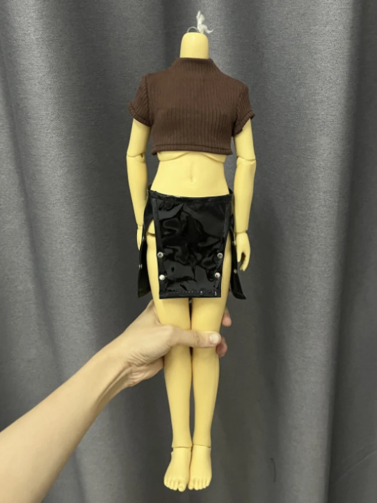D09-P770 crianças brinquedo artesanal 1/3 SD10 1/4 MSD MDD CD2 BJD/SD roupas de boneca de malha mangas curtas calças de couro 1 peça