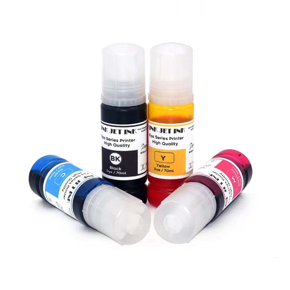 4 Color 70ml T504 504 Refill Dye Ink For Epson Eco Tank L4150 L4160 L4260 L6161 L6171 L6270 L14150 Desktop Dye Ink