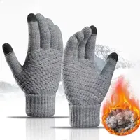 Warm Winter Men Women Touch Screen Gloves Stretch Classical Knit Mittens Wool Full Finger Outdoor Arts Sewing Knitting Crafts