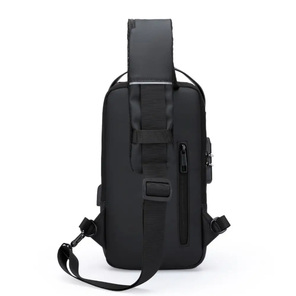

Anti-theft Men's Chest Bag Password Lock Large Capacity Male Multifuctional Shoulder Bag Water Proof USB Charging Port