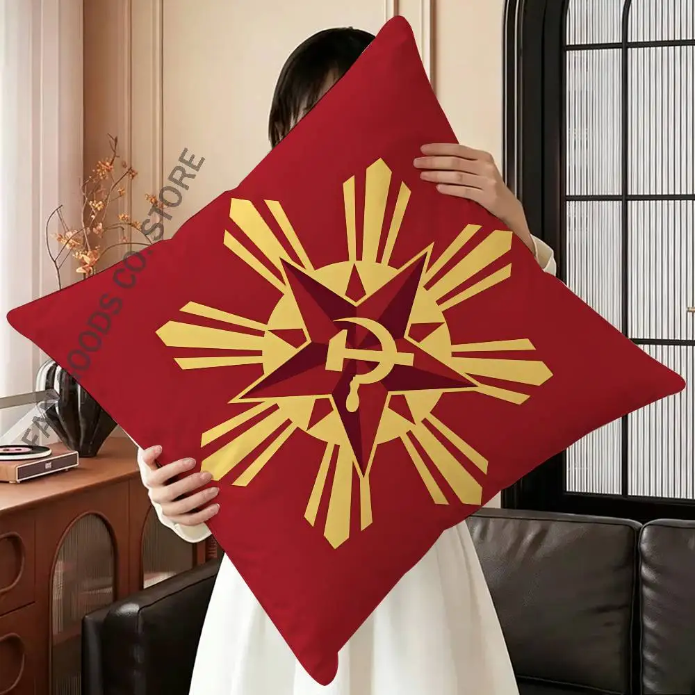 Soviet USSR CCCP Soft Printed Pillow Cover Cushion Case Simple Sofa Pillow Case No Pillow Core