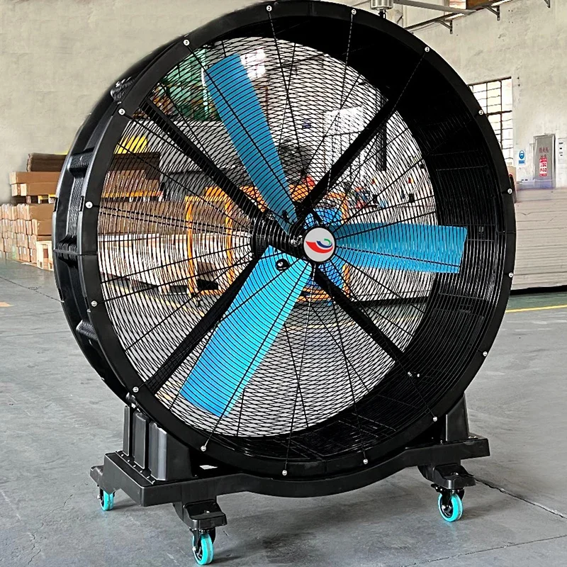 JULAI industrial floor fan for gym 1.5m 5ft high velocity fan big movable hvls warehouse fan with wheels