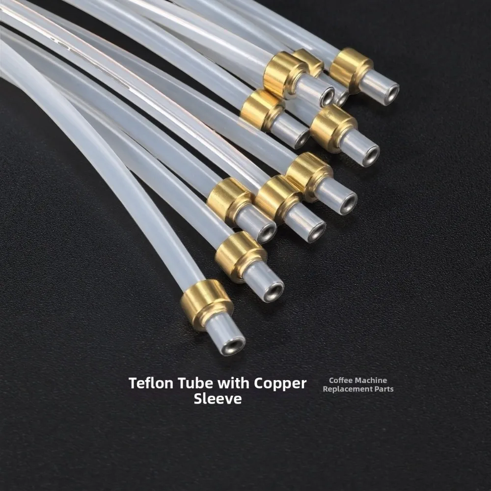 3 Pack 4mm OD Coffee Machine Milk Tube PTFE Material Food Grade PTFE Food Grade Hose High Temp Flexible Stainless Steel Fitting
