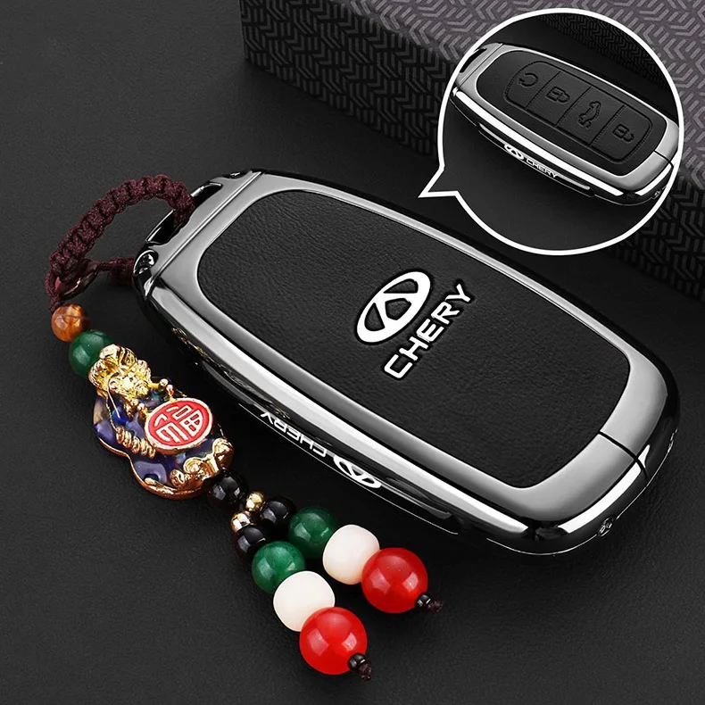 Zinklegierung Autoschlüssel-Hülle für Chery Tiggo 7 Pro 8 9 2025 2026 Schlüsselanhänger Fernbedienung Abdeckung Tasche Gehäuse Ringhalter Zubehör – Detail 6
