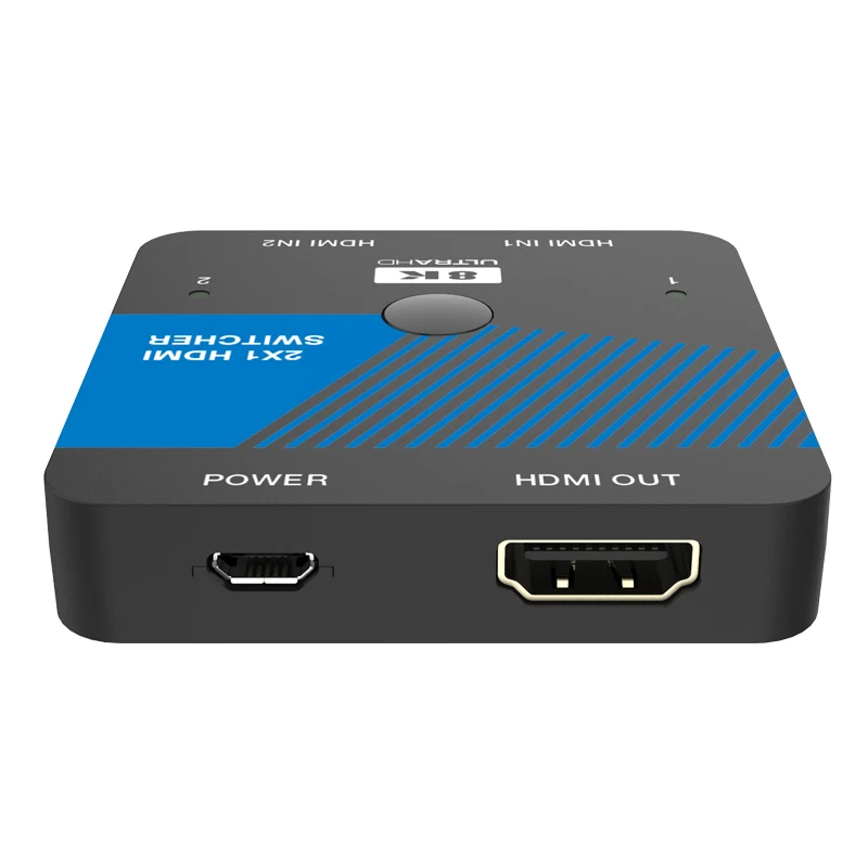 Game live screen splitter box 8K HDMI-compatible switcher 2 In 1 Out  HDMI-compatible Splitter Adapter Video Switcher Adapter