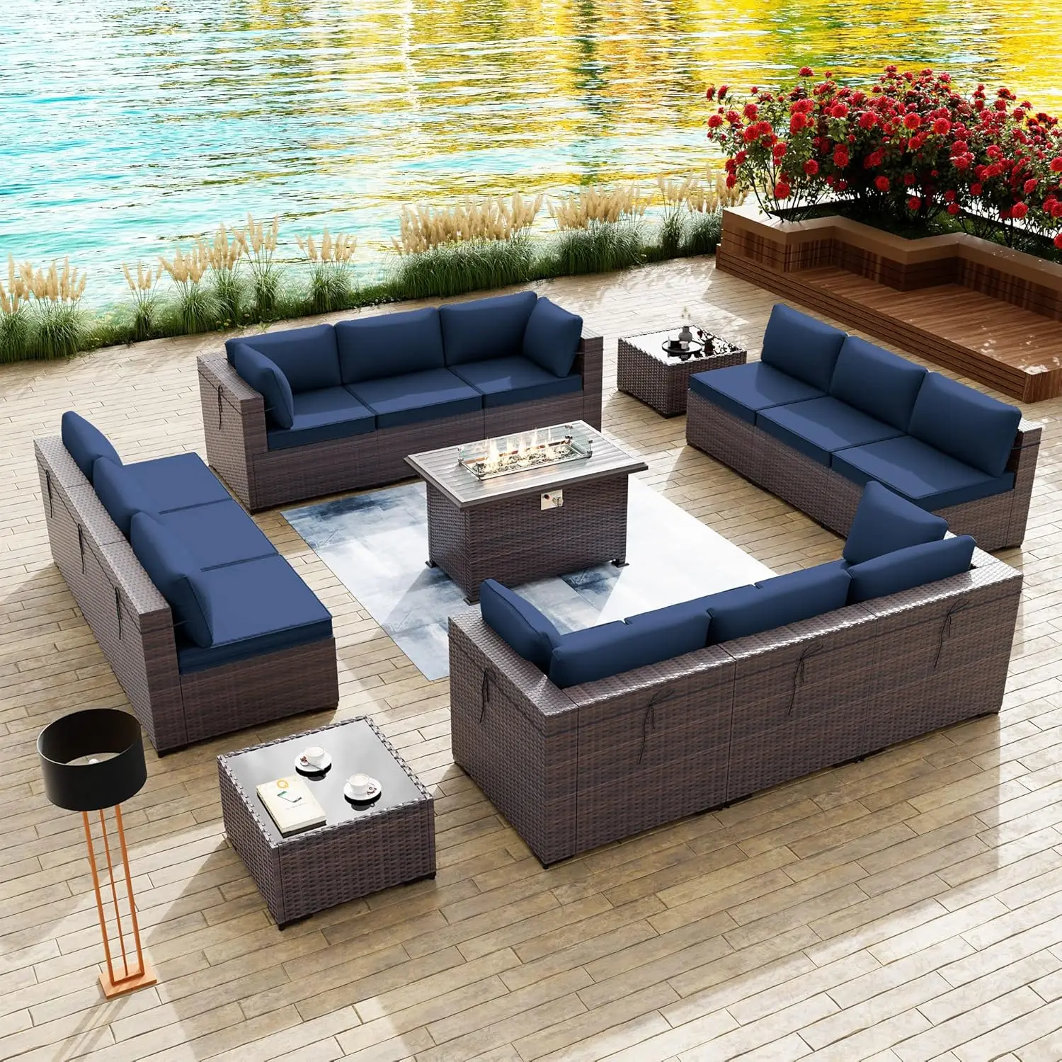 15PCS Outdoor Patio Furniture Set w/43