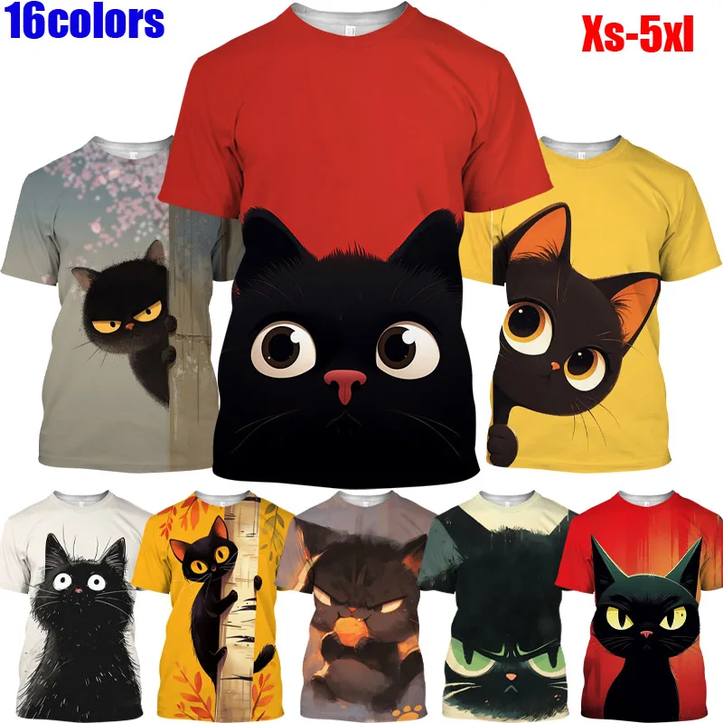 

2025 graphic Funny t shirt y2k Daily Designer cute cat T-shirt Men's 3D Print t shirt men anime T-shirts for men Men's clothing