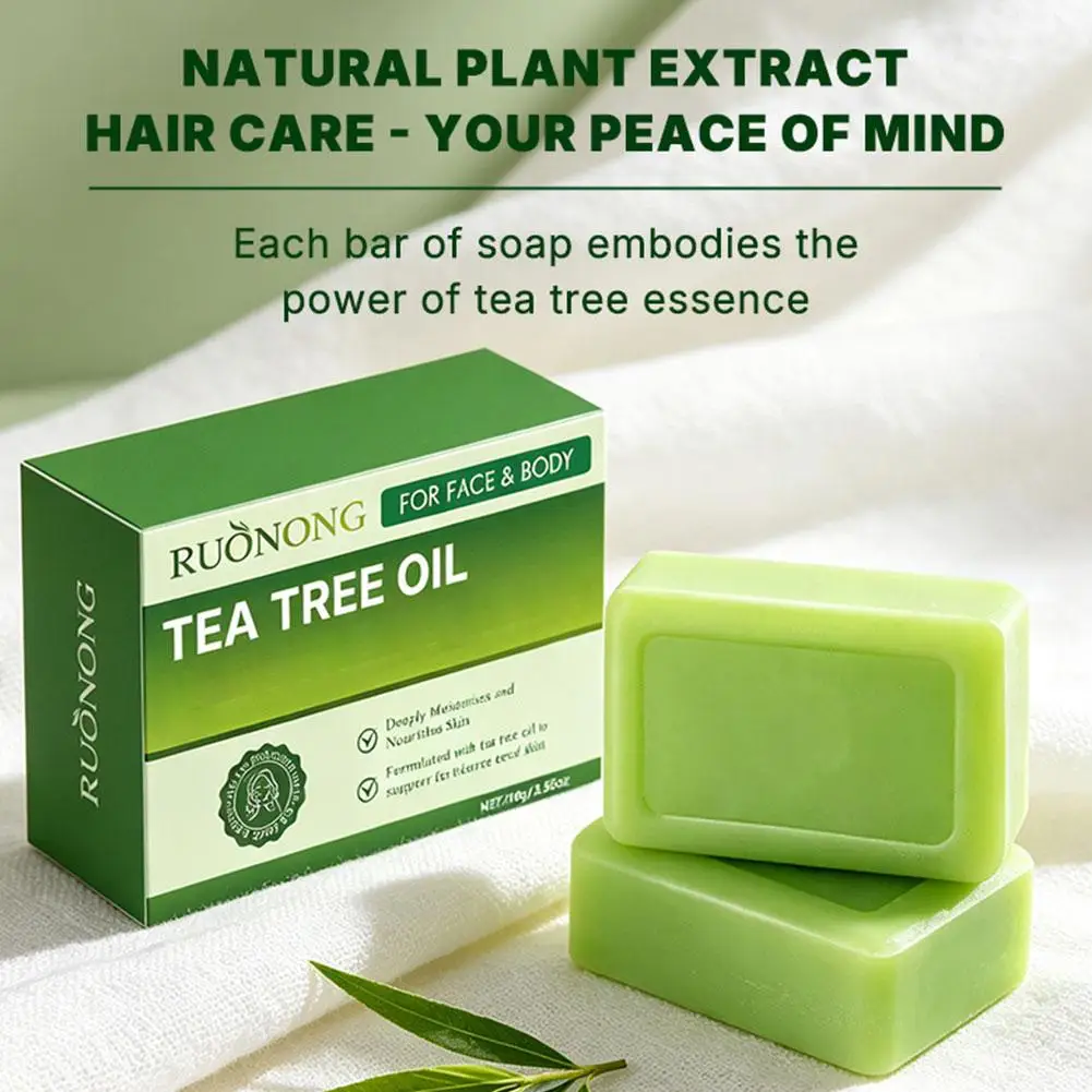 Tea Tree Soap for Face & Body Acne, 100g Tea Tree Oil Soap Bar for Face & Body Natural Skin Cleanser for Oily, Dry & Itchy Skin