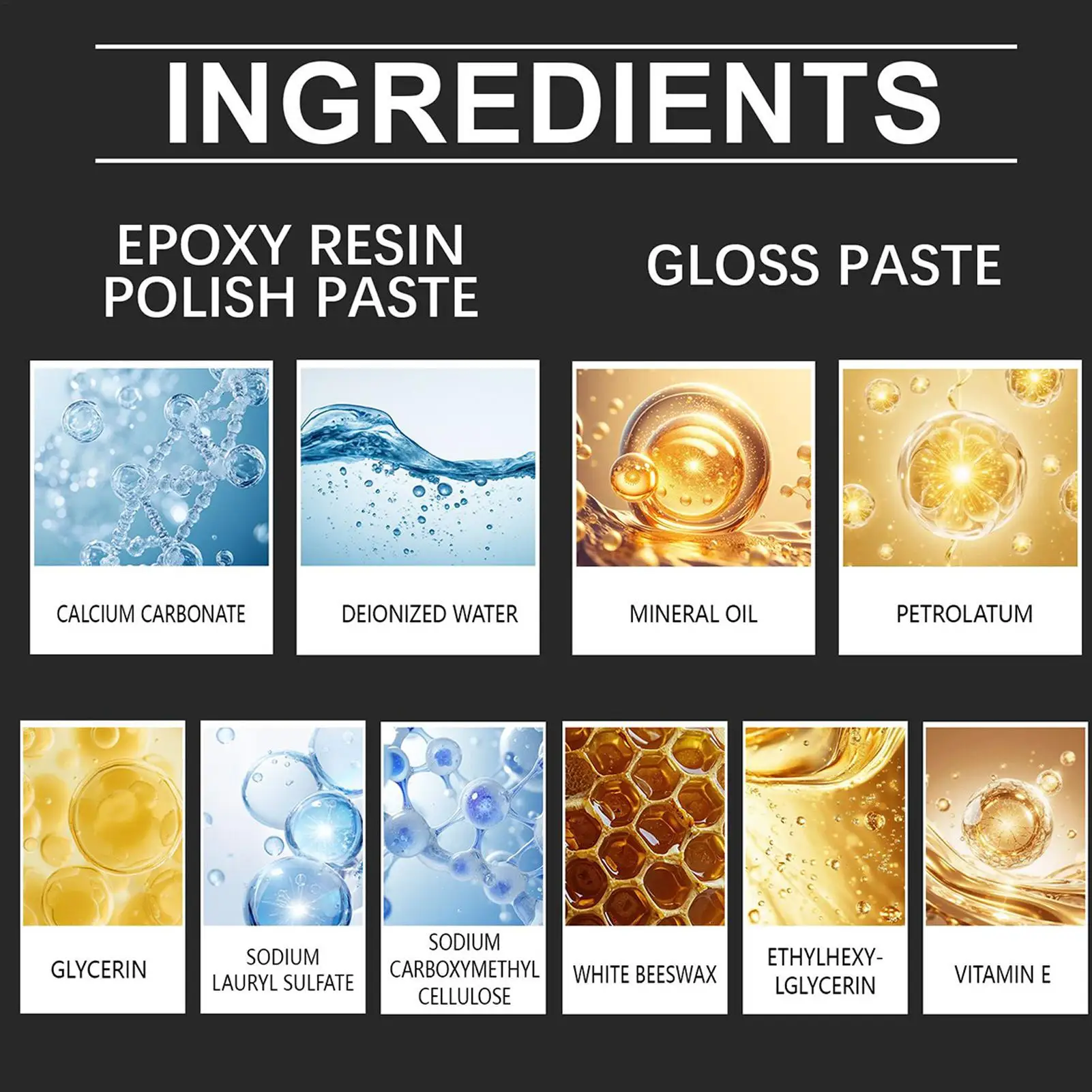 Kit per lucidatura in resina epossidica Ripristina lustro Pasta cremosa Rimuove graffi Kit per lucidatura acrilica per proprietari di case Principianti Arte
