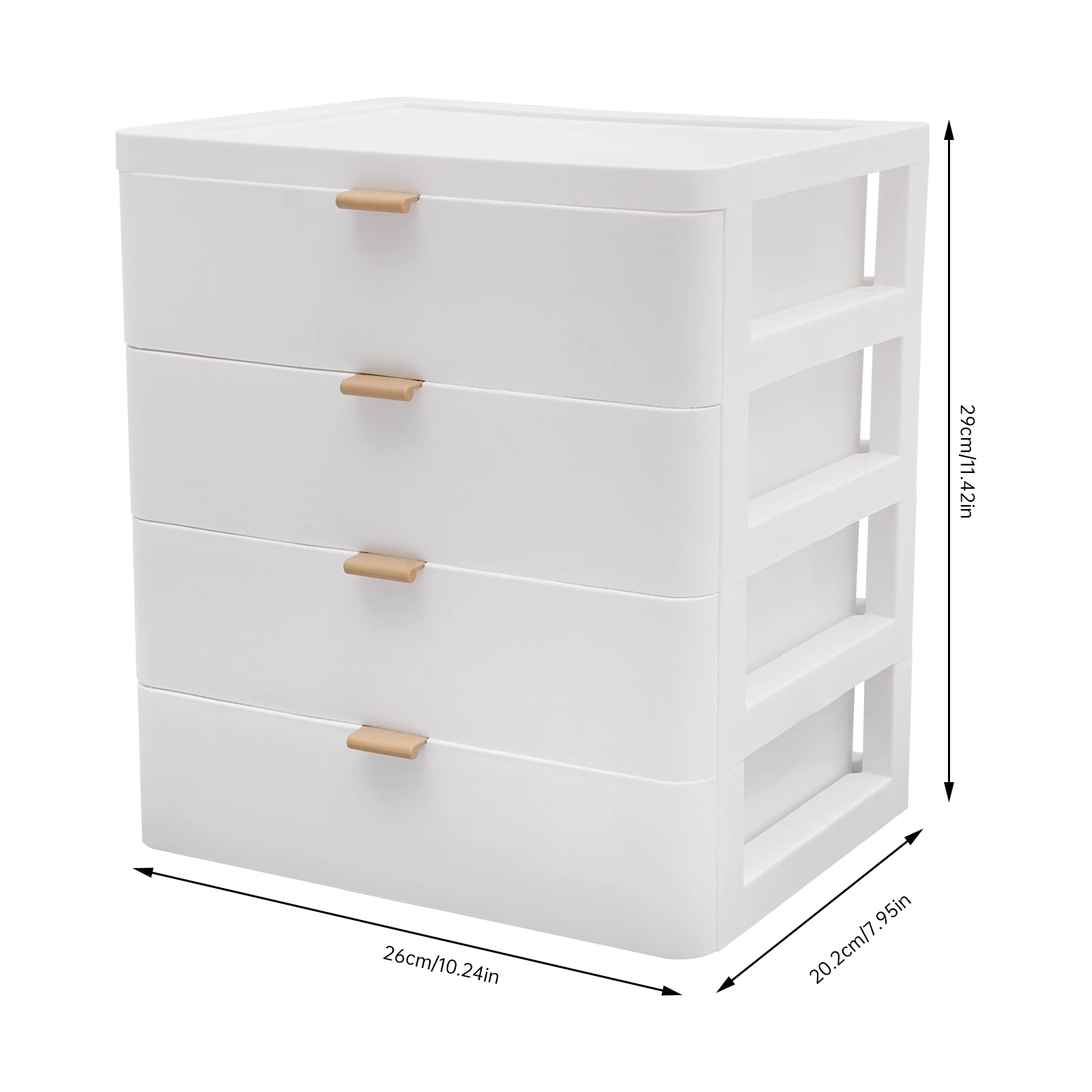 

White Desktop Storage Box With Drawer Drawers PP Rectangular Tabletop Mount For Home & Office Suitable Loading Capacity