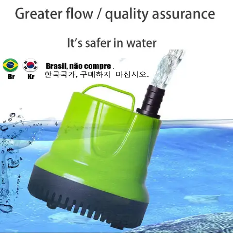 Bomba de agua sumergible para estanque de peceras, fuente de jardín hidropónico, cascada ultrasilenciosa, 6W, 12W, 25W, 60W, 100W 110V-220V