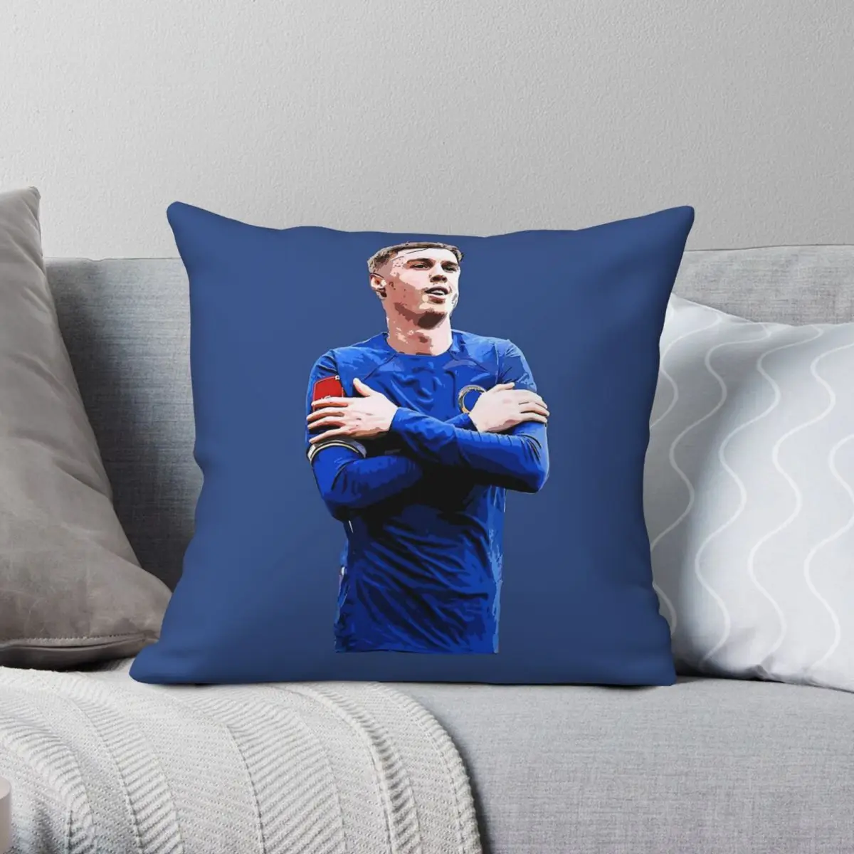 Cole Palmer Soccer Player Square Pillowcase Polyester Linen Velvet Pattern Zip Decorative Room Cushion Cover