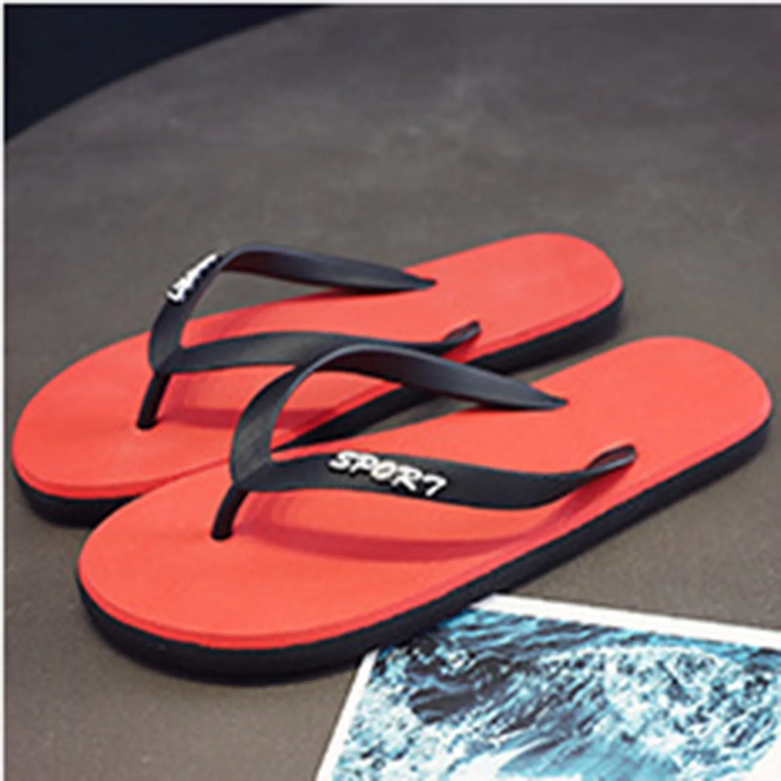 Flip Flops Men Summer Outside Flat Bottomed Beach Shoes Sandals Shoes for Women Slippers Slide Indoor House Chaussure