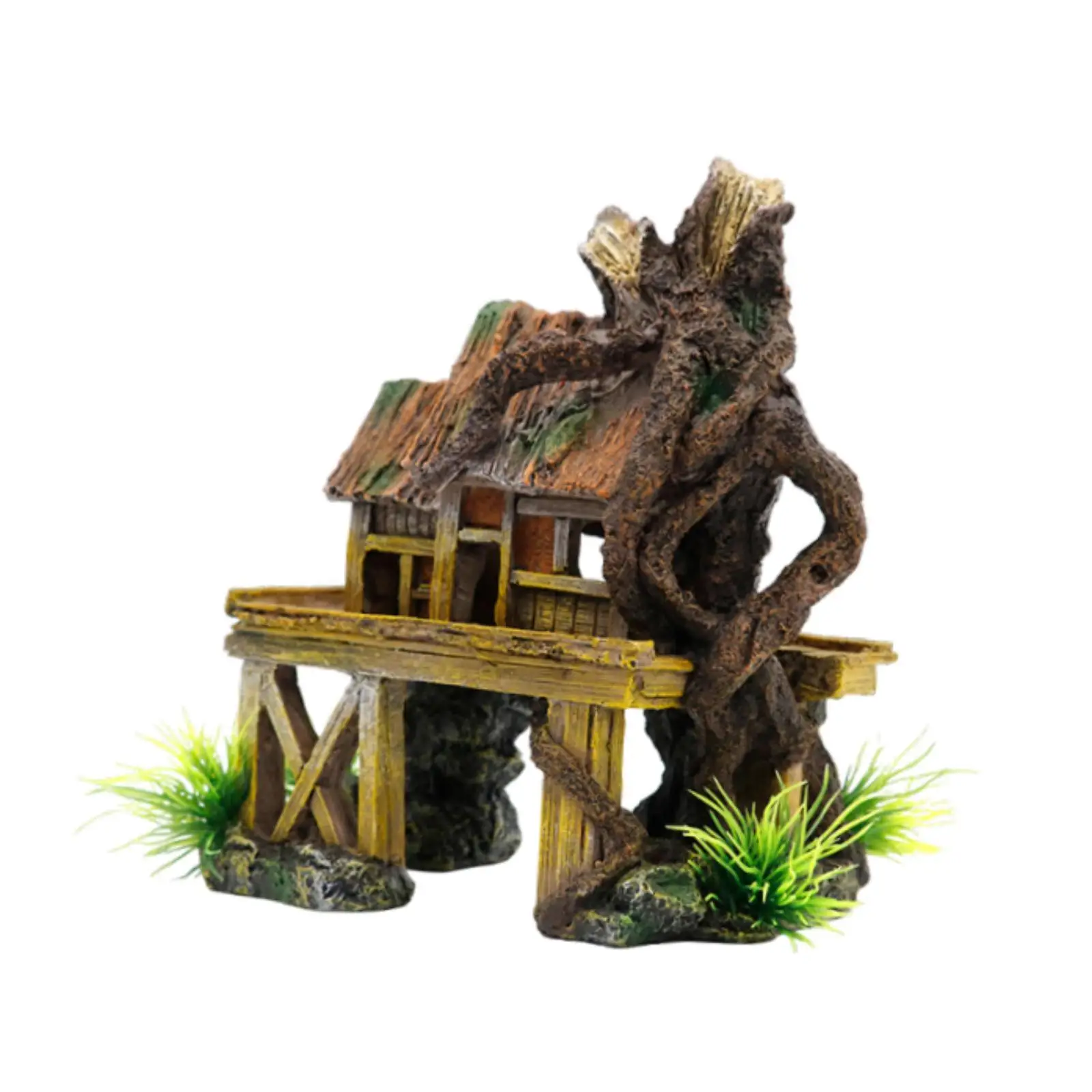 Aquarium Decor Betta Hideout Aquarium Sculpture Resin Castle Decorations Resin Building Ornaments for Exploring Aquascaping