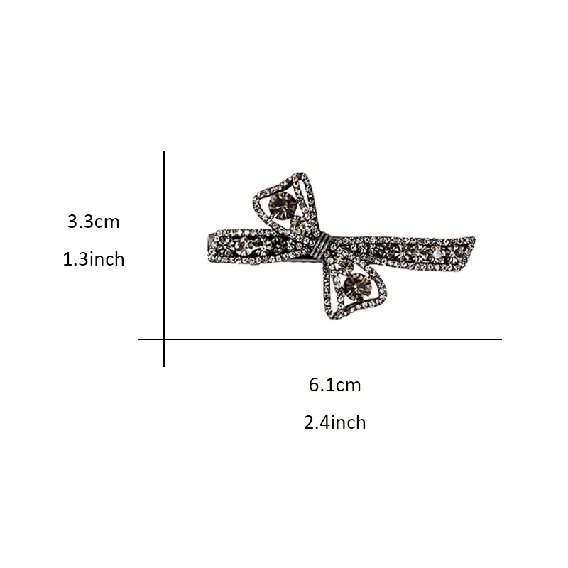 Koreanischen Stil Exquisite Strass Hohl Bogen Haar Clip Entenschnabel Clip High-end-Seite Clip Frauen Legierung Pony Clip Haar zubehör – Detail 2