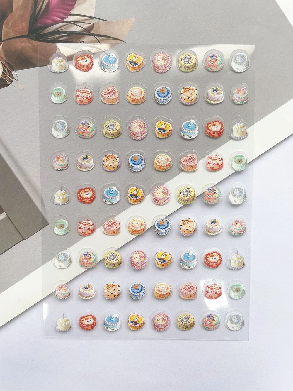 

1pcsmini Pvc Sweet Cake Pearl Butterfly Luggage Tags Stickers Nail Art Waterproof Diy Suitcase Phone Shell Loptop Kawaii Sticker