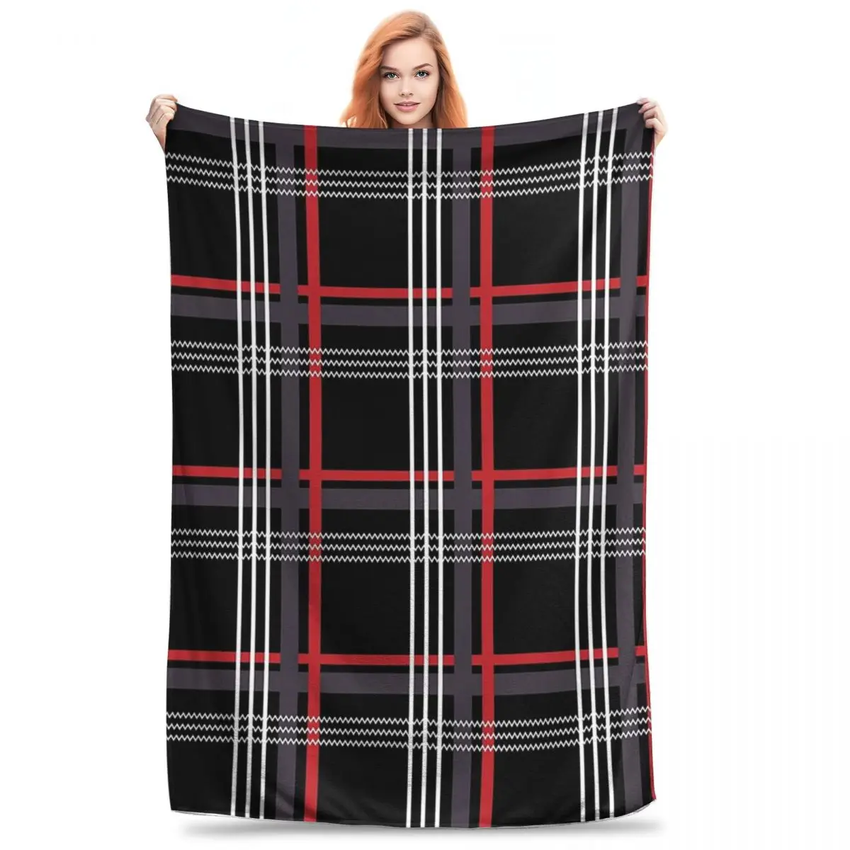 GTi Tartan Blankets Flannel Portable Sofa Throw Blankets For Couch Bedding Office Throws Bedspread Quilt