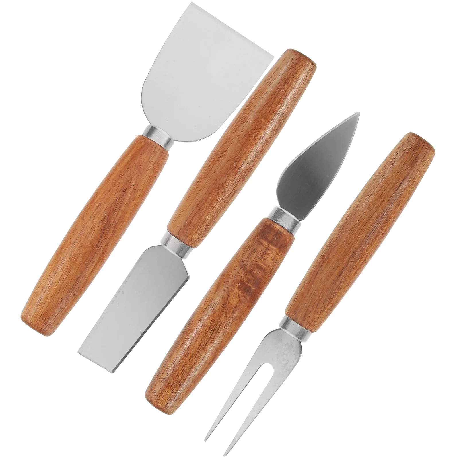 

4pcs Stainless Steel Cheese Cutlery Set Wooden Handle Cream Butter Cake Slicer Charcuterie Board Tools Kitchen Essentials