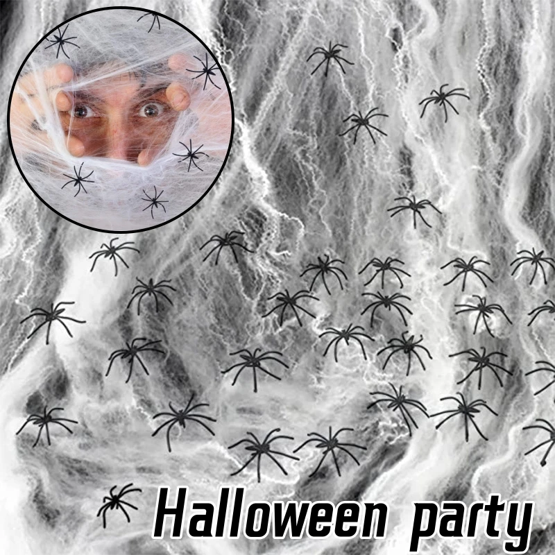 Super Real Spider Web Fake Spider Halloween Artificial Terrorist Party Scene Decoration Terrorist House Props Secret Room Escape