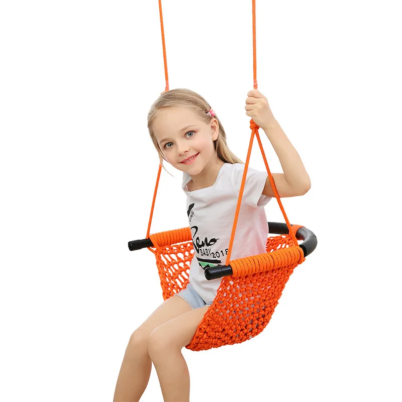 Kids Hammock Nest Swing Hand Weaving Playground Indoor Toys Courtyard Net Rope Swing Educational Equipment Entertainment Game