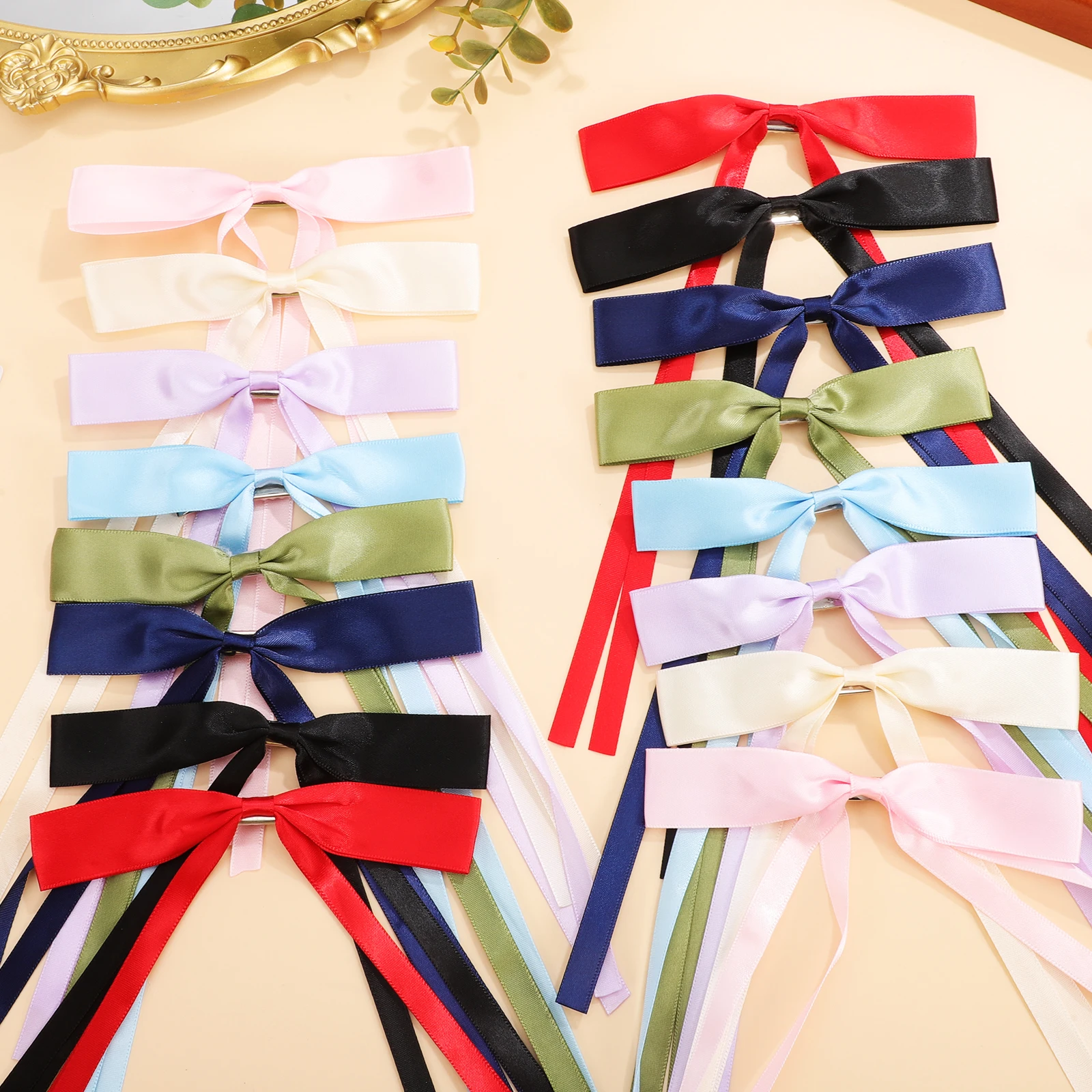 

16 pcs Butterfly Hair Clips Bows Bowknot Barrettes Fabric Long Tails Stylish Cute Headpiece Ribbon Ponytail Bows for Women