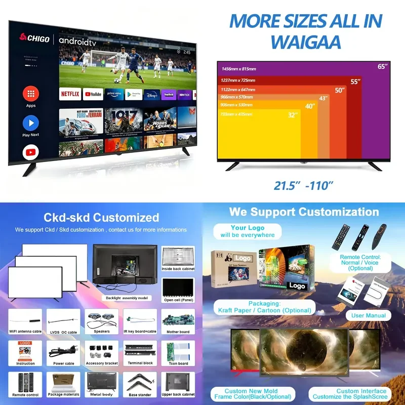 for Neo Smart LED TV 43-100 Inch Android WebOS WiFi 4K 8K UHD Mini LED 120Hz for Hotel Use
