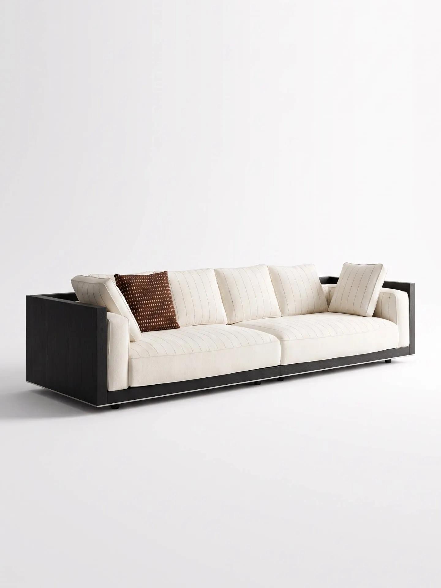 CX Italian minimalist solid wood fabric, large flat layer in the living room, straight row removable and washable cotton