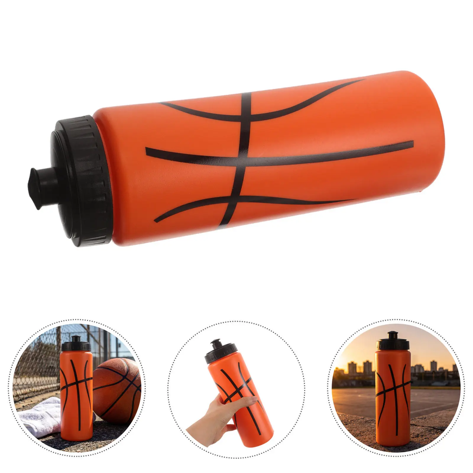 Sports Water Bottle Large Basketball Pattern Leakproof Outdoor Sports Training Team Drink Bottle Portable Sport Cup