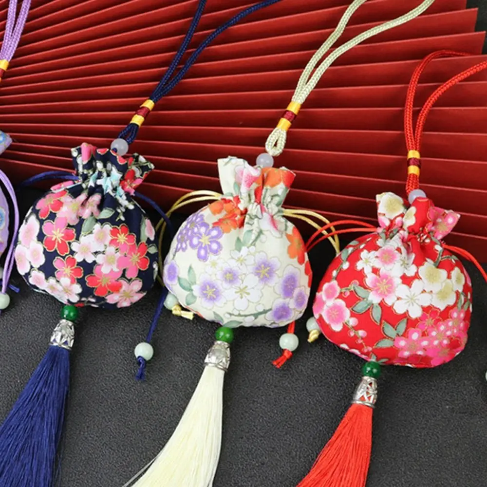 Chinese Style Women Sachet Flower Pattern Empty Bag Cloth Car Hanging Decoration Jewelry Pouch Jewelry Storage Bags