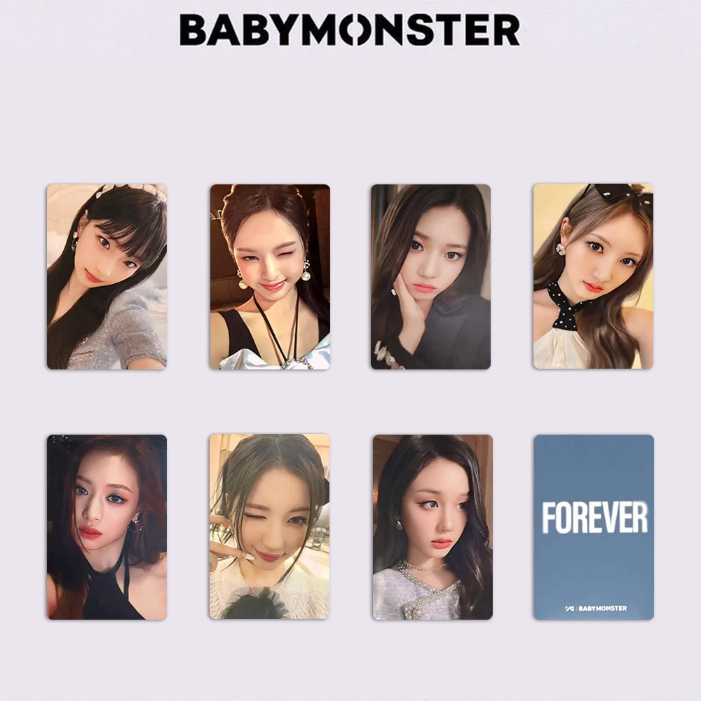 Imagem -02 - K-pop Idol Babymonster Lomo Cartão Novo Álbum Forever Photocards hd Impresso Cartão Postal Haram Rora Ahyeon Asa Ruka Fãs Presentes Pcs por Conjunto