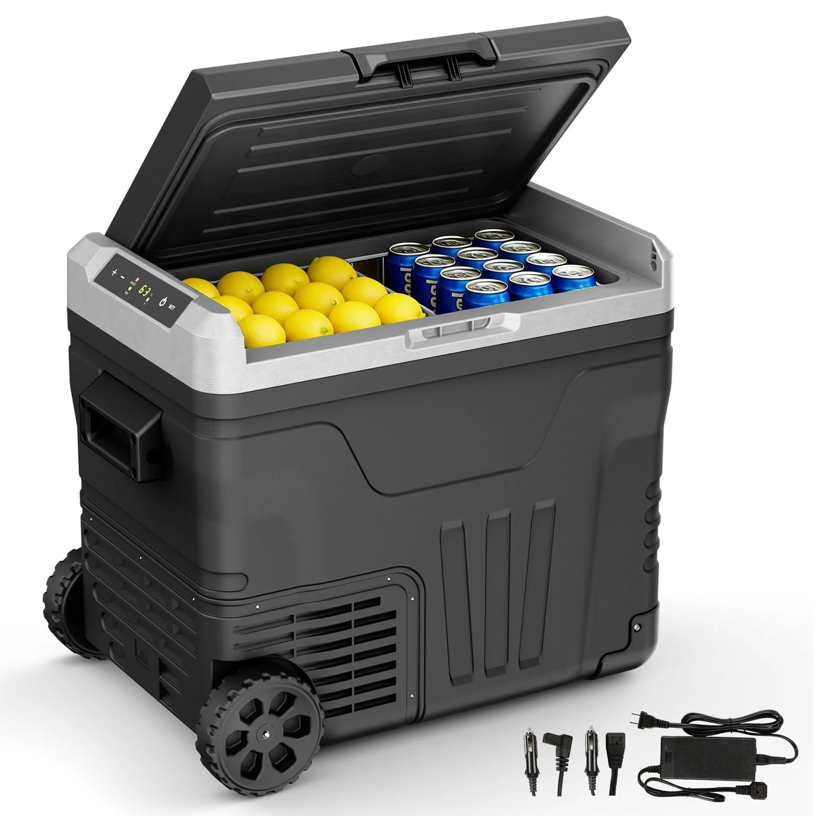 12 Volt Refrigerator,53QT(50L)Electric Cooler Compressor, Portable Refrigerat