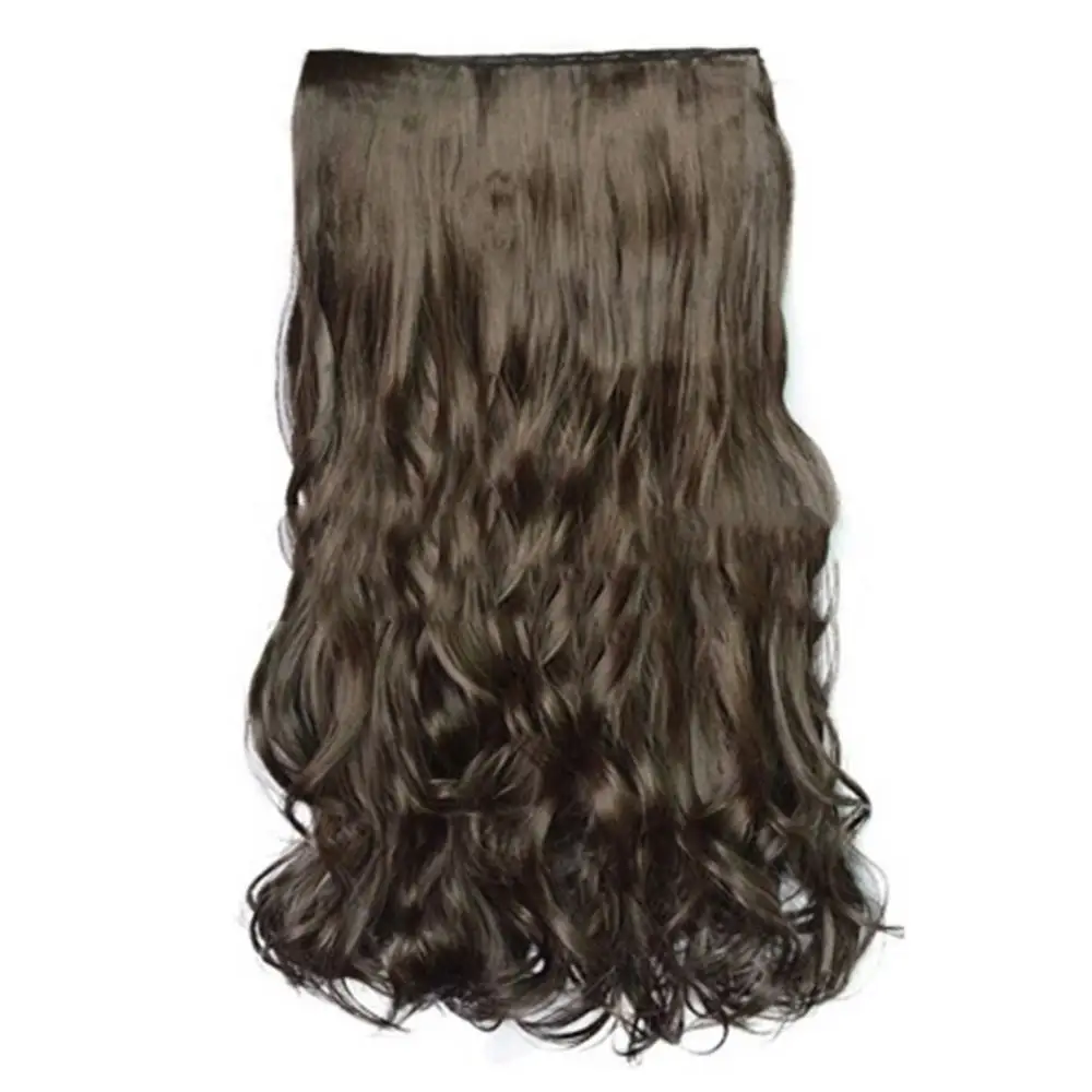 55cm parrucchino lungo riccio da donna 5 Clip Clip di capelli finti ondulati sintetici resistenti al calore nell'estensione dei capelli parrucche sintetiche ondulate lunghe