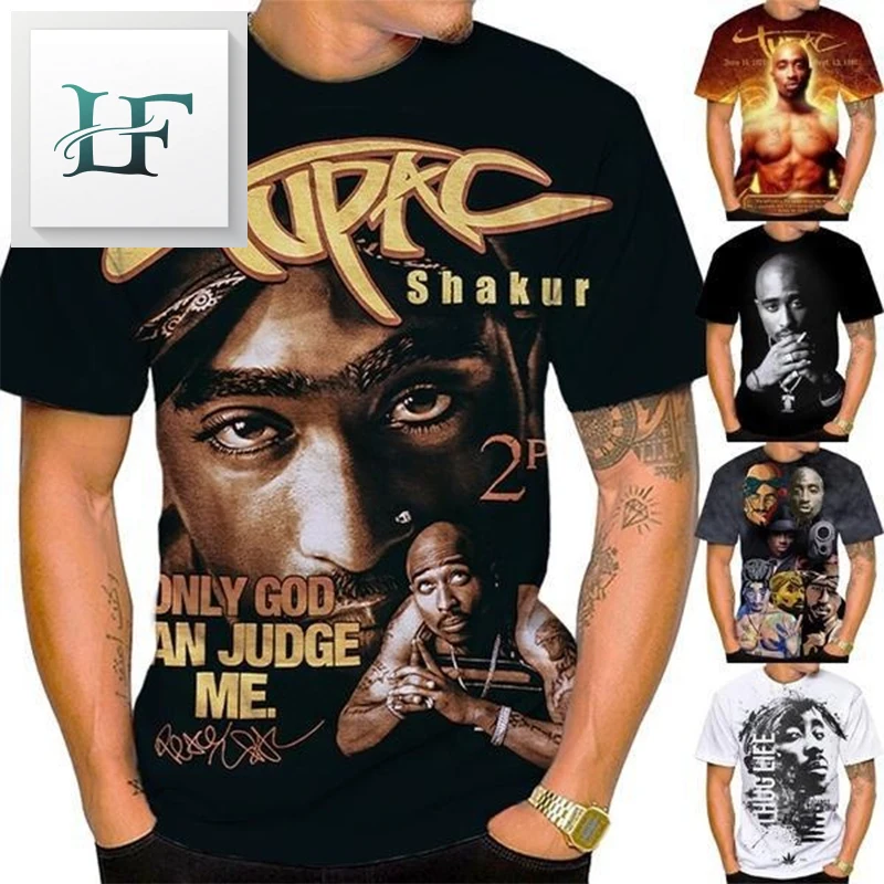 

New Women Men Fashion 3D Print Tupac Shakur 2Pac T-shirt Casual Personality Hip-hop Streetwear Cool T-shirt 100-6XL Clothing
