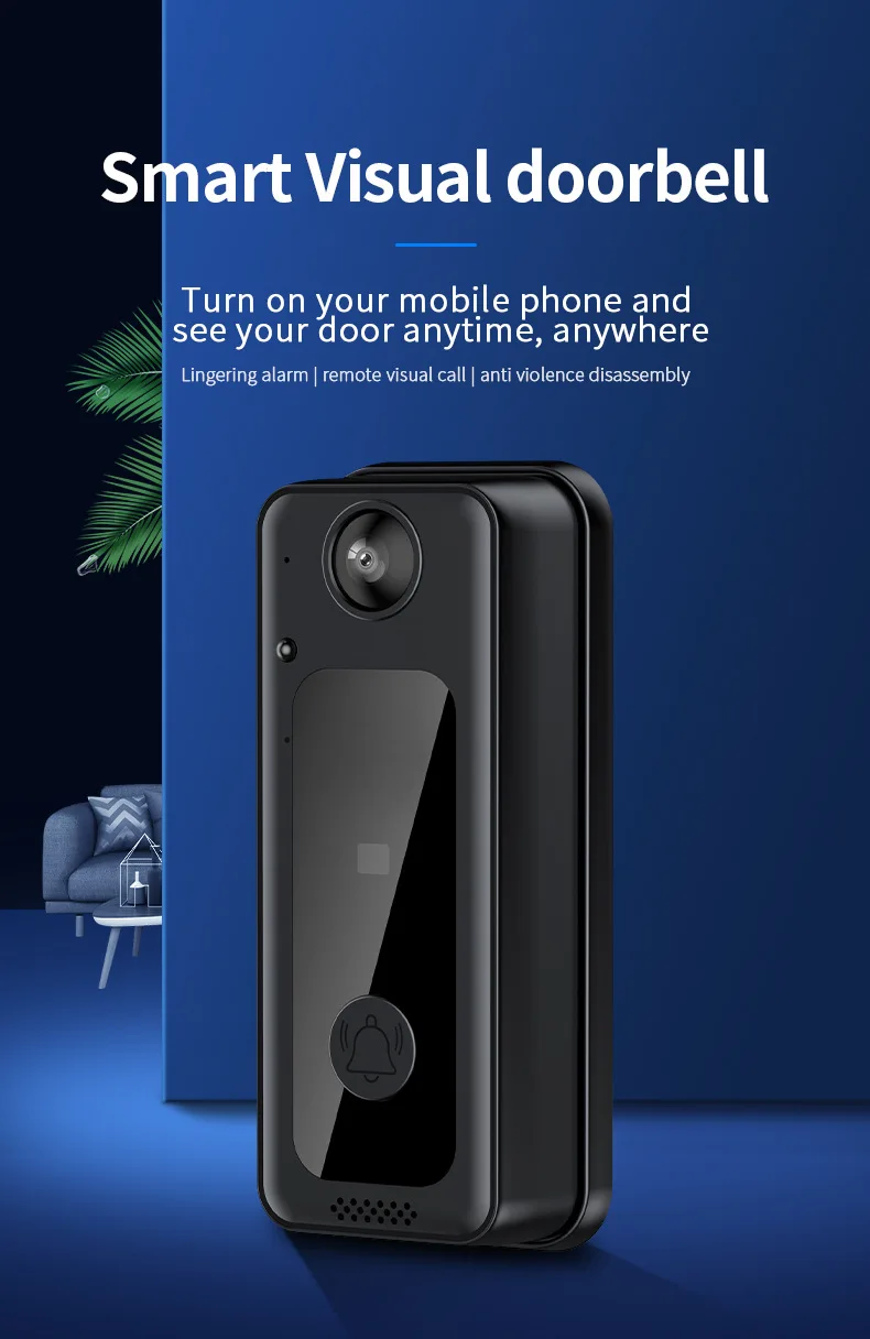 Tuya app wi fi chamada intercom vídeo campainha inteligente câmera em dois sentidos conversa milhões de pixels hd sem fio campainha inteligente 720p