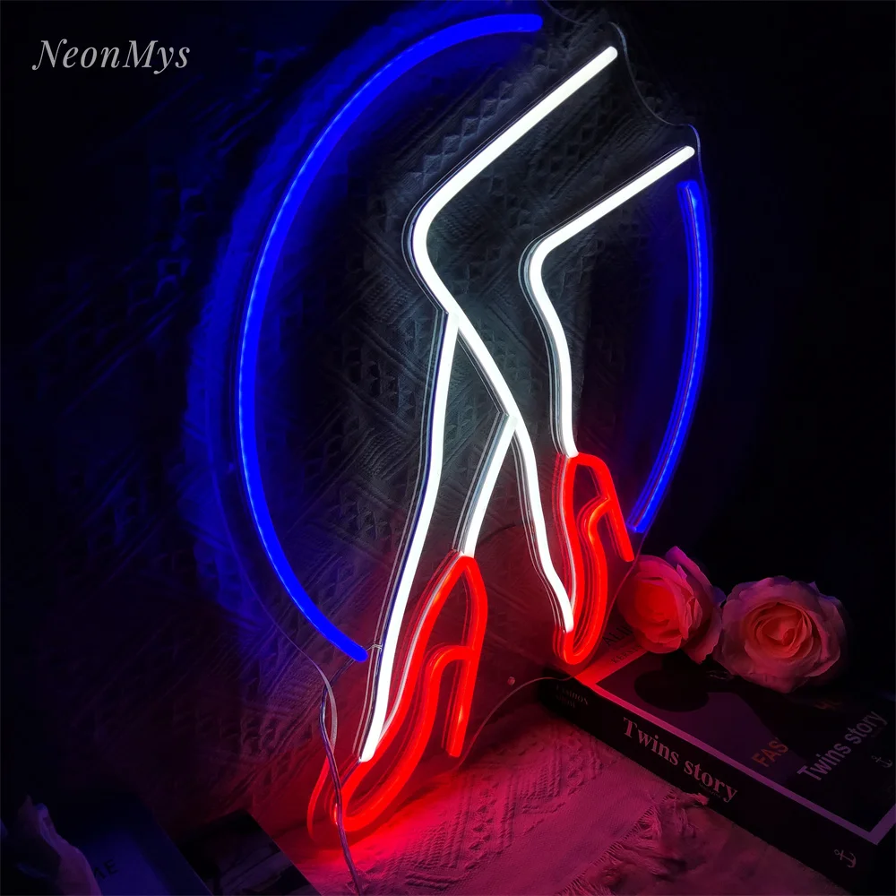 Kaki wanita seksi tanda Neon Bar ruang permainan klub pesta kamar tidur rumah untuk gantungan dinding dekorasi seni kecantikan wanita kaki suasana lampu