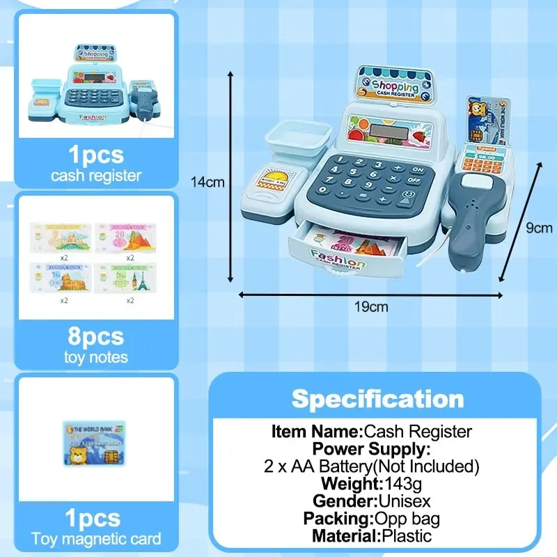 Kassa Speelgoed Elektronisch Fantasiespel Supermarkt Simulatie Winkelen Model Kind Kassa Tellen Rollenspel Meisje Gunsten
