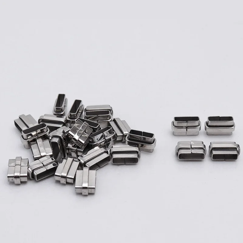 Stainless Steel Curved Tube Connector For Bracelet Bangle Metal Flat Steel Spacer Tube For Jewelry High Polished Wholesale100pcs