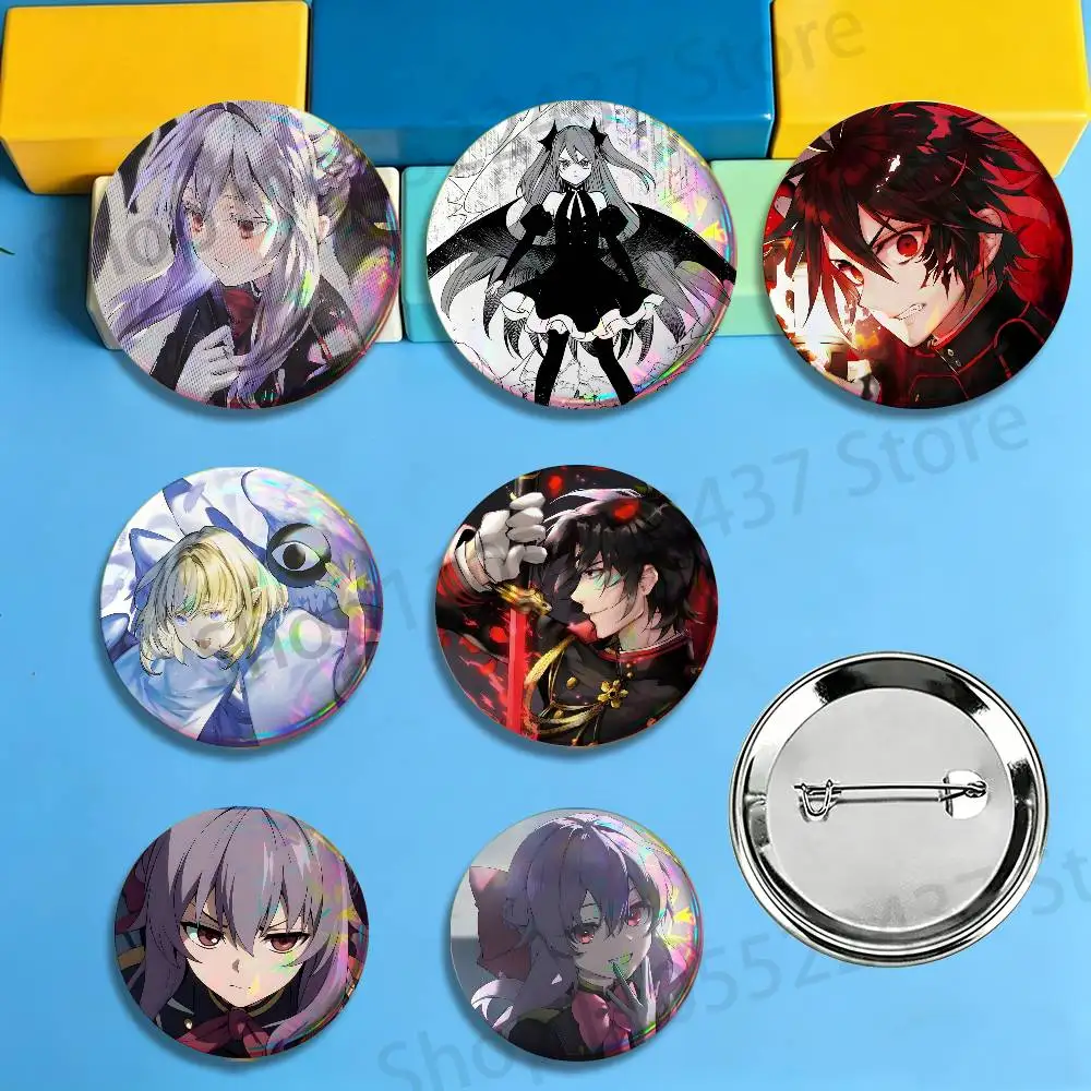 Anime Cartoon S-Seraph Of The E-End Brooches for Bag Decor Jewelry Accessories Gift 25/32/44/58/75mm Round Cartoon Badges