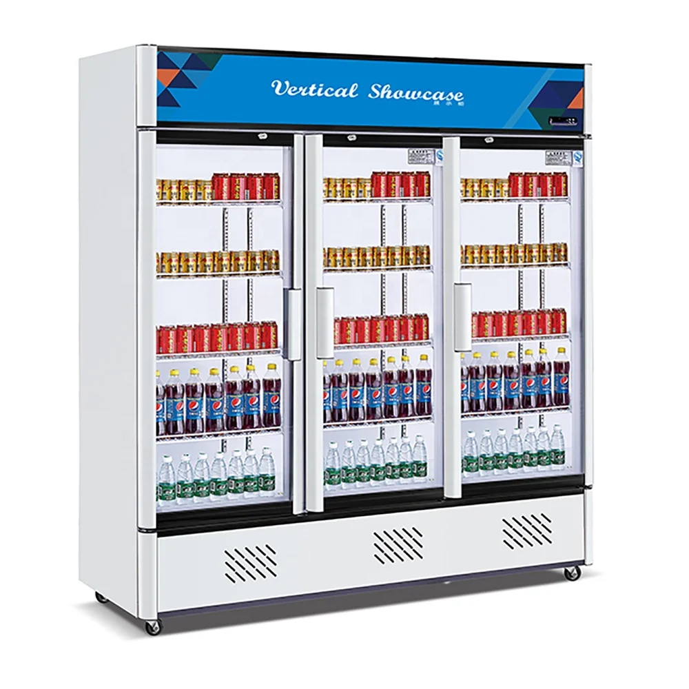 

Freezer Fresh-keeping freezer Standing bar display cabinet Freezer Commercial convenience store three door beverage beer cabinet