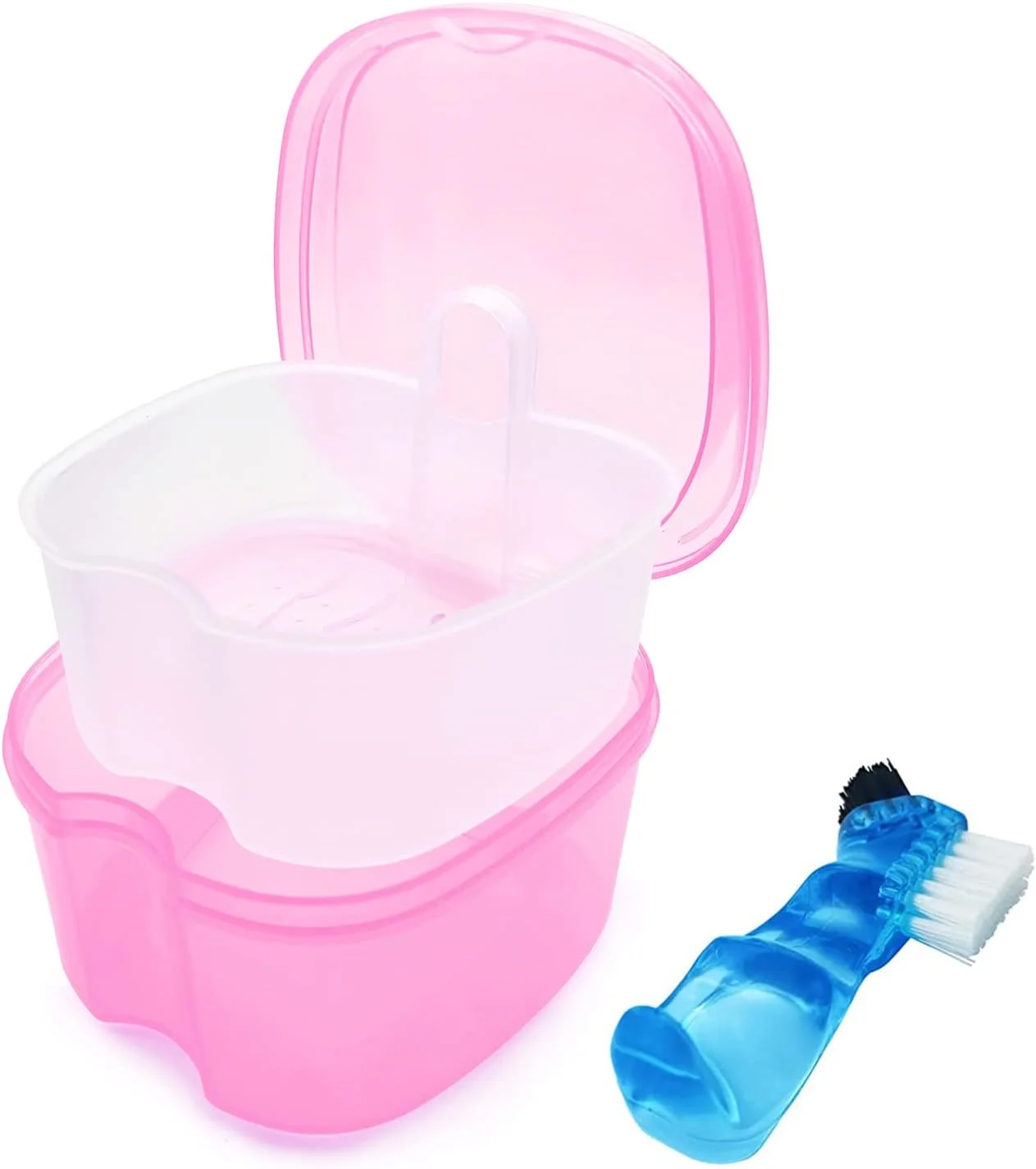 

Denture Bath Boxes Storage Box Case Denture Brush Set Dental Retainer False Teeth with Strainer denture cups dentures Case