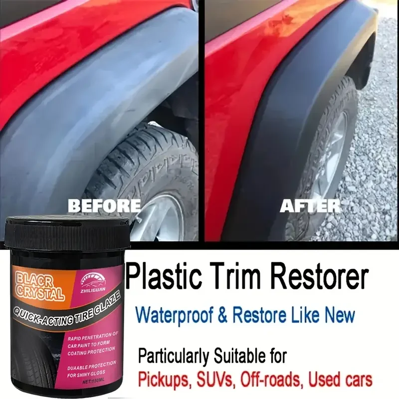 Automotive Tire Gloss Wax - Durable Protection with Plastic Parts Brightener, Long-lasting Maintenance Coating, Anti-Aging