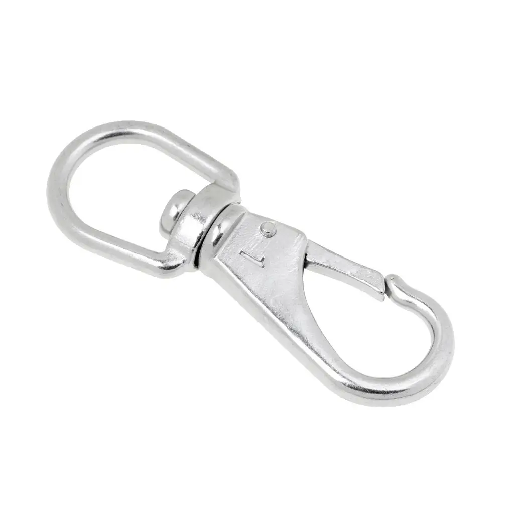 

Swivel Eye Snap Hook 304 Stainless Steel Lock Boat Carabiner for Keychain and Outdoor Use