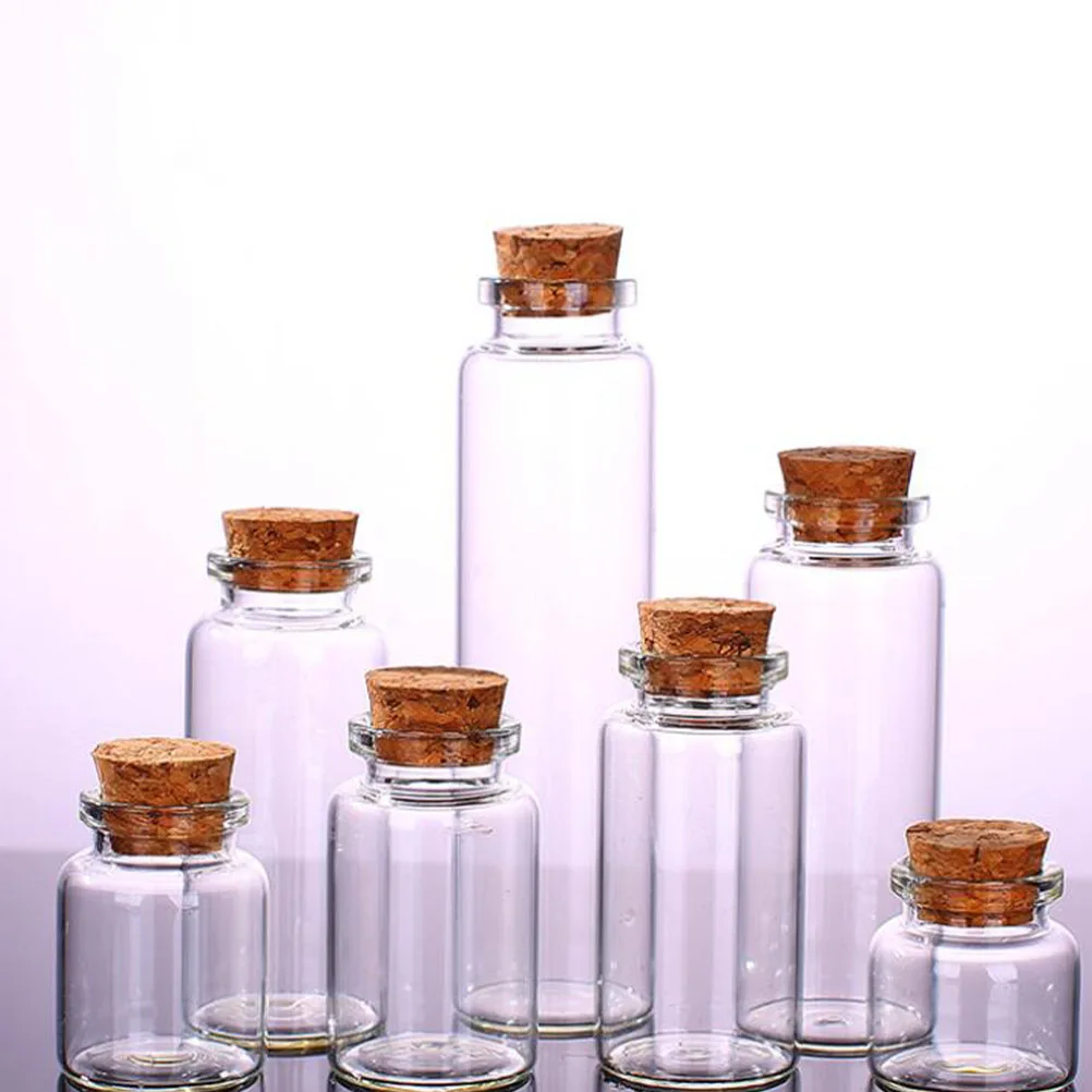 

20Pcs Mini Transparent Glass Bottles with Cork Portable Storage Wish Jars Ideal for Gifts Home Decor Party Office 30x70mm 30ml